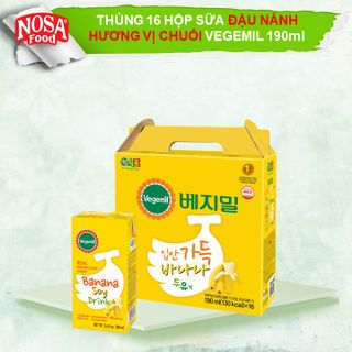 Thùng Sữa Đậu Nành Vegemil Hương Vị Chuối 190ml (16hộp/thùng) giá sỉ