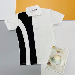 ÁO THUN NAM PHỐI HAI MÀU TRẮNG ĐEN VẢI COTTON