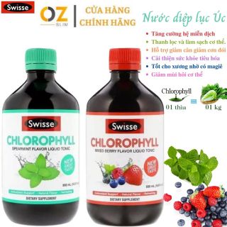 [ DATE 1.023 ]Nước Diệp Lục Swisse Chlorophyll Spearmint Flavour Supperfood Liquid 500 ml (XANH) (Chai) giá sỉ