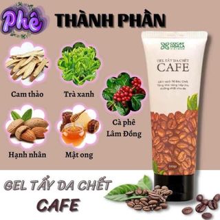 GEL TẨY DA CHẾT VÙNG MẶT CHIẾT XUẤT HẠT CAFE CỎ CÂY HOA LÁ 100g