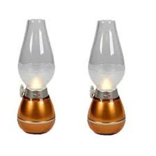 Đèn Dầu Cảm Ứng Điện Tử LED Thổi Tắt, Đèn Để Bàn Thờ Trang Trí Sạc Pin/