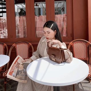 Túi Bầu vintage hot trend size 22 (đen, nâu, ghi)