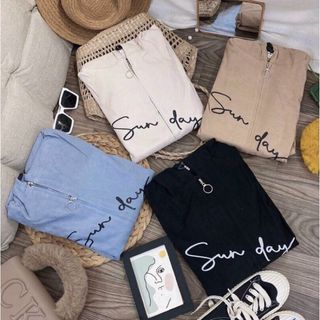 Áo khoác da lộn 2 lớp logo thêu sun day form 70kg