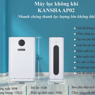 Máy lọc không khí KANSHA AP02-Air Purifier-Thích hợp cho diện tích lên tới 70m2-Bộ lọc 4 lớp HEPA