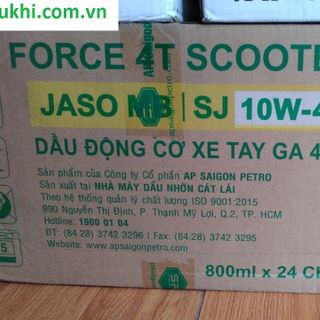 - Thùng 24 chai dầu nhờn dầu nhớt Xe Tay Ga Saigonpetro SP Force 4T Scotter SJ 10W-40-Chai 1 L Cho Động Cơ 4 Thì giá sỉ