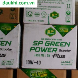 - dầu nhớt dầu nhờn nhớt xe tay ga SaigonPetro SP Green Power Scotter Plus SN 10W-40 Chai 0.8L Dầu Tổng Hợp