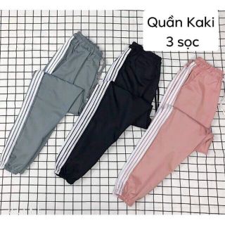 Quần kaki chạy 3 sọc form chuẩn vải không xù