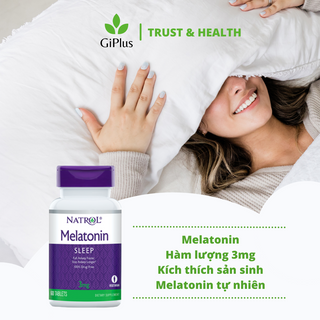 Viên Uống Hỗ Trợ Giấc Ngủ Natrol Melatonin Sleep Hàm Lượng Thấp 3mg (60 viên/Lọ)