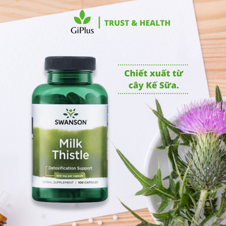 Viên Uống Hỗ Trợ Giải Độc Gan Swanson Milk Thistle 500mg (100 viên/lọ)