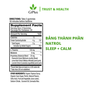 Kẹo Dẻo Hỗ Trợ Giấc Ngủ Ngon Natrol Sleep + Calm Gummy Strawberry (60 viên/ lọ)