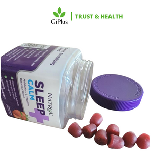 Kẹo Dẻo Hỗ Trợ Giấc Ngủ Ngon Natrol Sleep + Calm Gummy Strawberry (60 viên/ lọ)