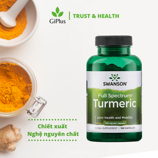 Viên Uống Tinh Chất Nghệ Swanson Turmeric 720mg (100 viên/lọ)