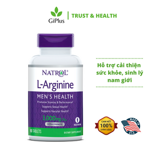 Viên Uống Cải Thiện Sức Khỏe Sinh Lý Nam Giới Natrol L-Arginine 3.000mg (90 Viên/Lọ)