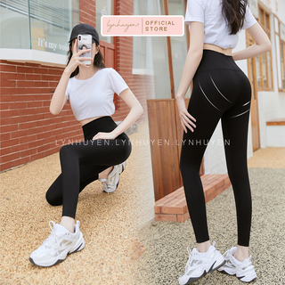 Quần Legging Nữ Dài Nâng Mông Cạp Cao Thun Lạnh Lynhuyen - Màu Đen - Q010 giá sỉ