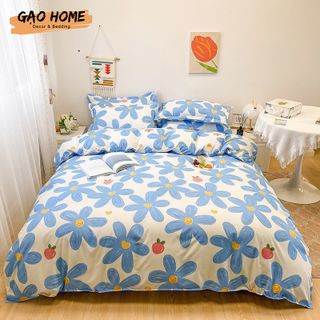 Bộ Chăn Ga Gối Cotton Korea Mới Nhất Cao Cấp Mềm Mịn CÓ VỎ CHĂN