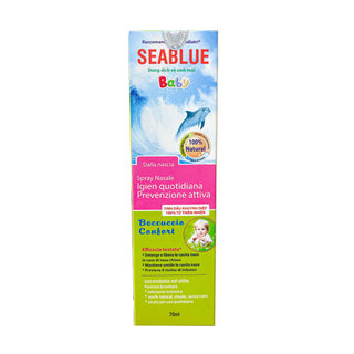 XỊT MŨI NƯỚC BIỂN CHO BÉ, VỆ SINH, LÀM SẠCH MŨI SEABLUE BABY 70ML - QUABLUE