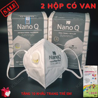 Khẩu trang N95 y tế kháng khuẩn Nano Q 5 lớp có màng lọc Nano tinh dầu (1 HỘP) ngăn bụi mịn ôm khít mặt và thoáng đẹp