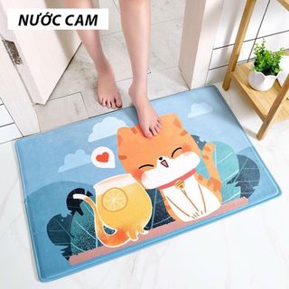 Thảm Lau Chân 3D Siêu Thấm Cực Đẹp, Chống Trơn Trượt, Kháng Khuẩn Cho Phòng Tắm, Phòng Bếp, Phòng Khách
