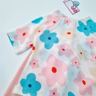 Bộ bà ba hoa đào lụa mango xinh xuất Sắc