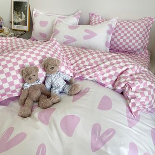 Bộ Ga Giường Full Set Cotton Korea Bedding ADU79 Đủ Kích Thước Trải Nệm 4 Món CỎ VỎ CHĂN