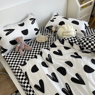 Bộ Ga Giường Full Set Cotton Korea Bedding ADU79 Đủ Kích Thước Trải Nệm 4 Món CỎ VỎ CHĂN