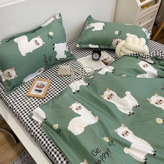 Bộ Ga Giường Full Set Cotton Korea Bedding ADU79 Đủ Kích Thước Trải Nệm 4 Món CỎ VỎ CHĂN