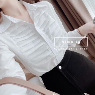 Chuyên sỉ áo sơ mi trắng xếp ly ngực Xưởng may YoYo chuyên sỉ thun thái