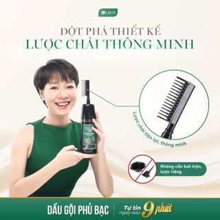 Dầu gội phủ bạc laco thảo mộc nhuộm tóc đen tự nhiên an toàn cho bà bầu thơm dau goi phu bac dành cho mọi lứa tuổi