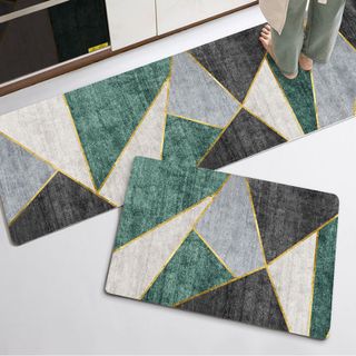 Bộ 2 Thảm Bếp 3D Lót Chân Chống Trượt - Set 2 Cái Đế Dày Hàng Cao Cấp: 40x60cm và 40x1m2