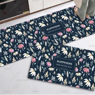 Bộ 2 Thảm Bếp 3D Lót Chân Chống Trượt - Set 2 Cái Đế Dày Hàng Cao Cấp: 40x60cm và 40x1m2