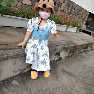 [Hình thật] set đôi mẹ bé mẫu đầm hoa nhí tím phối ren nhẹ nhàng dịu dàng [sahulu]