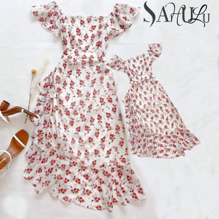 set đôi mẹ bé mẫu đầm hoa nhí nhẹ nhàng dịu dàng [sahulu]