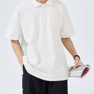 Áo polo trơn form rộng, áo polo trắng Unisex có cổ đẹp chất cotton PLT01 Miucho basic