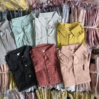 Chuyên sỉ áo sơ mi kẻ caro hai túi nắp Xưởng may YoYo chuyên sỉ thun thái