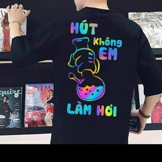 Áo thun in phản quang 7 màu chữ form dưới 70kg may kỹ