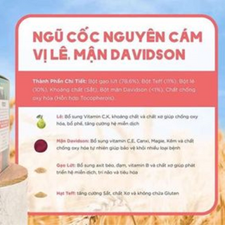 Bột Ăn Dặm, Ngũ Cốc Ăn Dặm Chính Hãng Úc Funch Vị Táo, Mận Davidson Hộp 168g
