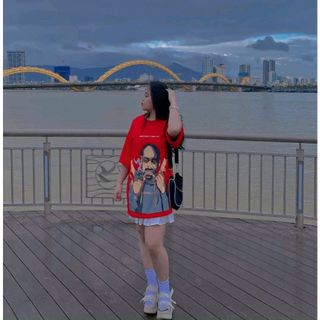 Áo unisex tay lỡ form rộng in thuốc Lào