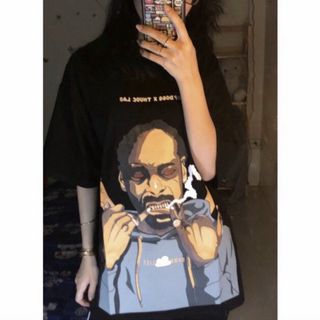 Áo unisex tay lỡ form rộng in thuốc Lào