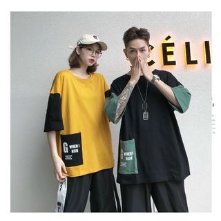 Áo thun tay lỡ in co giản tốt, form dưới 70kg