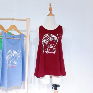 Áo ba lỗ nữ in hình chú gấu chất thun cotton freesize áo tanktop nữ bán chạy
