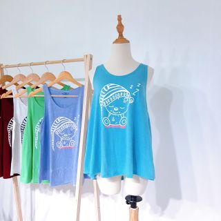 Áo ba lỗ nữ in hình chú gấu chất thun cotton freesize áo tanktop nữ bán chạy