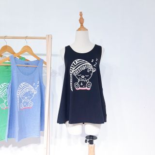 Áo ba lỗ nữ in hình chú gấu chất thun cotton freesize áo tanktop nữ bán chạy
