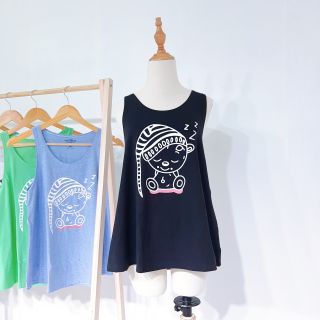 Áo ba lỗ nữ in hình chú gấu chất thun cotton freesize áo tanktop nữ bán chạy