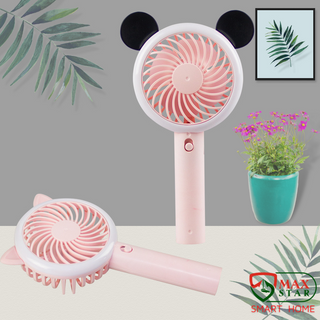 Quạt Cầm Tay Mini Có Đèn Livestream Tích Điện Siêu Mát
