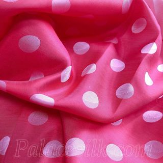 Vải lụa tơ tằm chấm bi Palacesilk, dệt thủ công, khổ vải 90cm