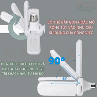 Bóng Đèn Led 4 Cánh Siêu Sáng Tỏa Rộng 360độ