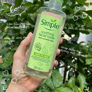 Nước hoa hồng SIMPLE 200ml -Toner CHO DA NHẠY CẢM VÀ DA DỄ NỔI MỤN