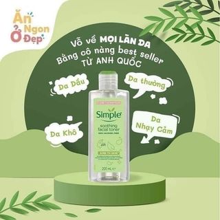 Nước hoa hồng SIMPLE 200ml -Toner CHO DA NHẠY CẢM VÀ DA DỄ NỔI MỤN