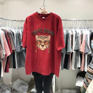 Áo thun from rộng , Áo Oversize Sư Tử đeo kính đính đá cực Cool cho nam và nữ