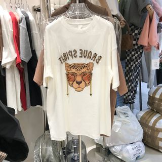 Áo thun from rộng , Áo Oversize Sư Tử đeo kính đính đá cực Cool cho nam và nữ